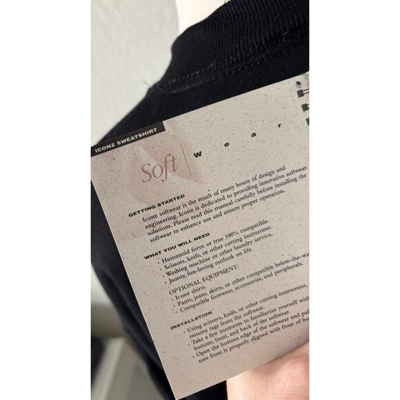 Vintage 1992 ICONZ Sweatshirt XL NWT Softwear Collection Parody Tech Crewneck - Picture 9 of 12